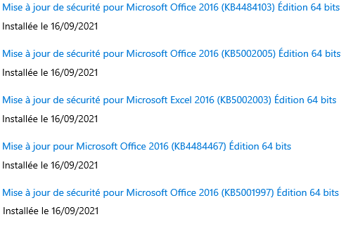 Mise à jour critique produits Microsoft Office365, Outlook 2013 et Outlook  2016 (échéance le 1er novembre 2021) - Base de connaissances -  